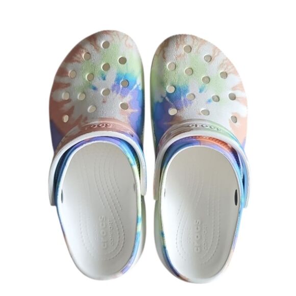 Crocs Classic Platform Clogs Pastel Tie Dye Sz 7 Outdoor Beach Summer Festival - Picture 6 of 13